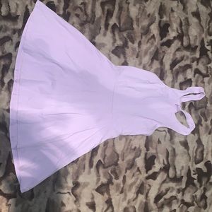 Purple open back skater dress
